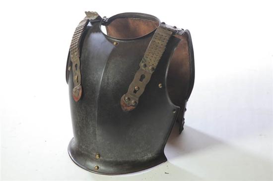 Appraisal: BREAST PLATE France mid th century steel Front and back