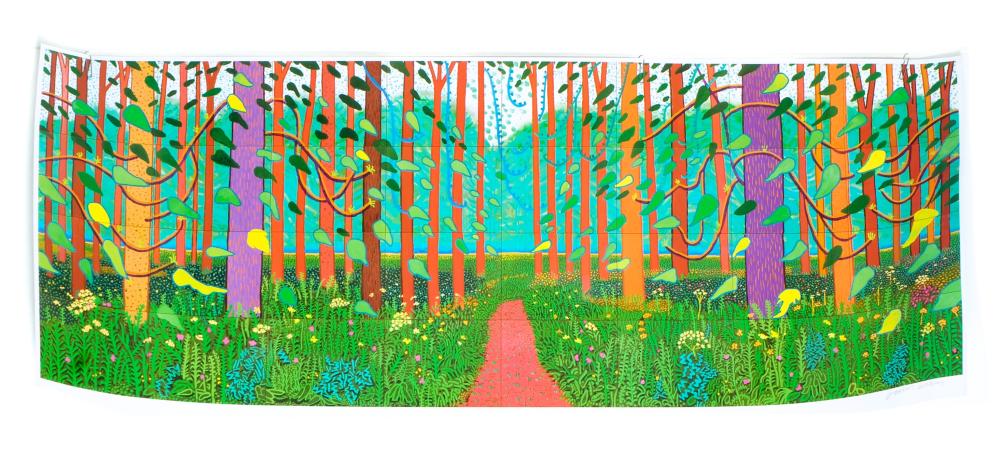 Appraisal: DAVID HOCKNEY POSTER THE ARRIVAL OF SPRING SIGNEDDavid Hockney American