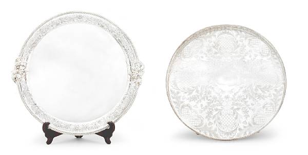 Appraisal: A large American plated charger and an English reproduction Sheffield