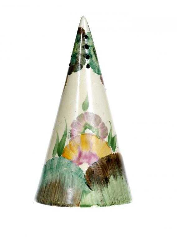 Appraisal: CLARICE CLIFF AN A J WILKINSON CONICAL AUREA SUGAR CASTER