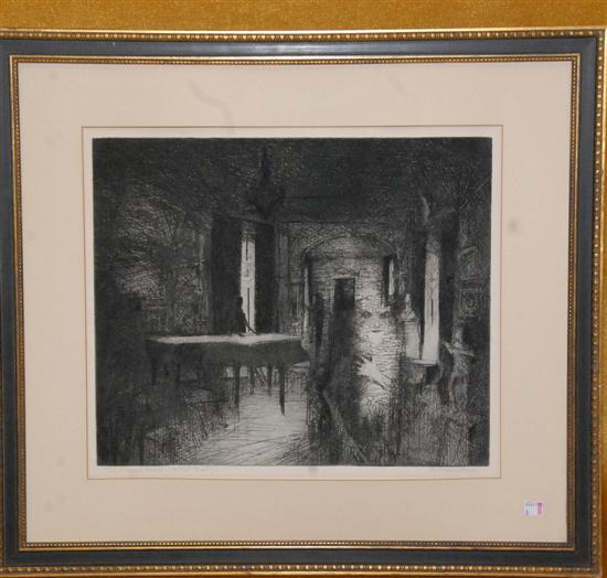 Appraisal: AL BLAUSTEIN B Etching The Music Room Signed proof and