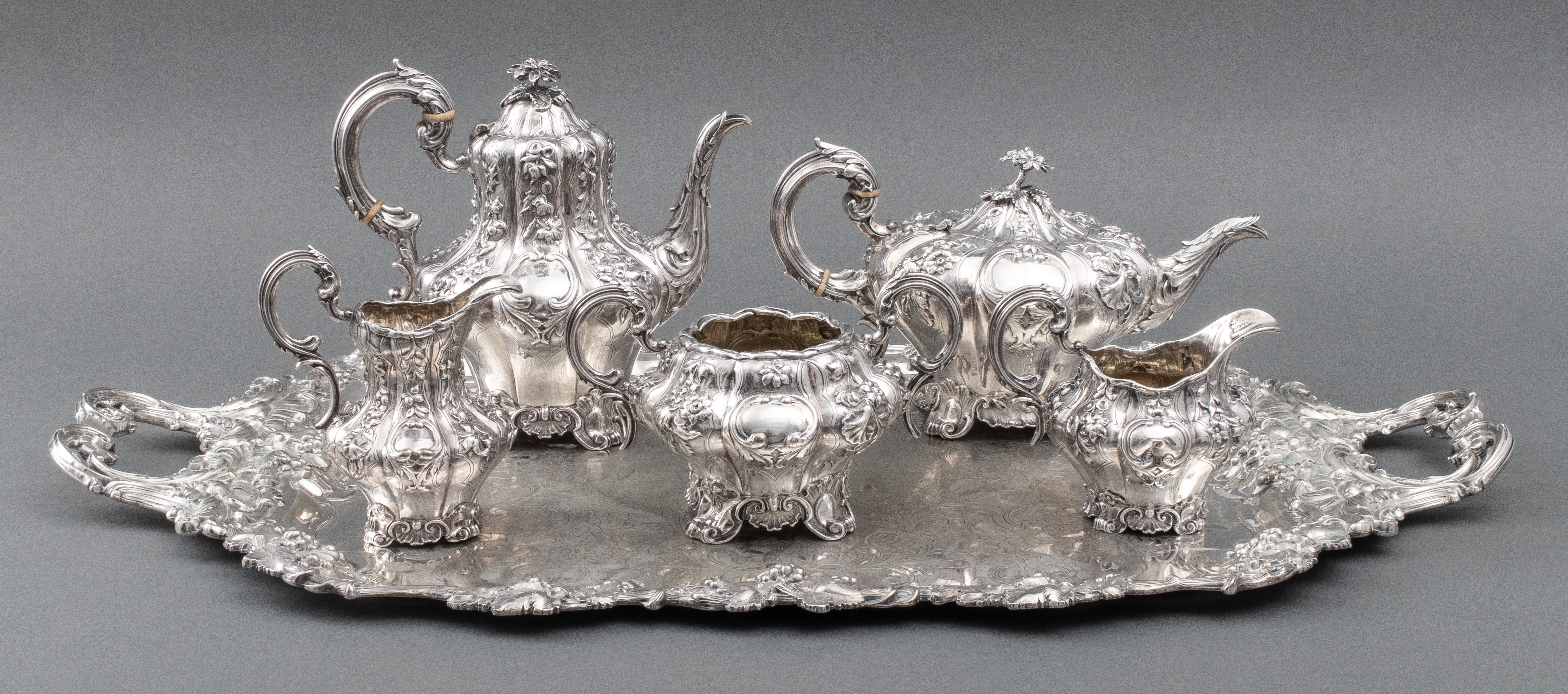 Appraisal: EARLY VICTORIAN STERLING PIECE TEA SERVICE Early Victorian sterling silver