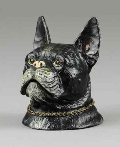 Appraisal: BOSTON TERRIER SPELTER STILL BANK Germany hand painted great detail