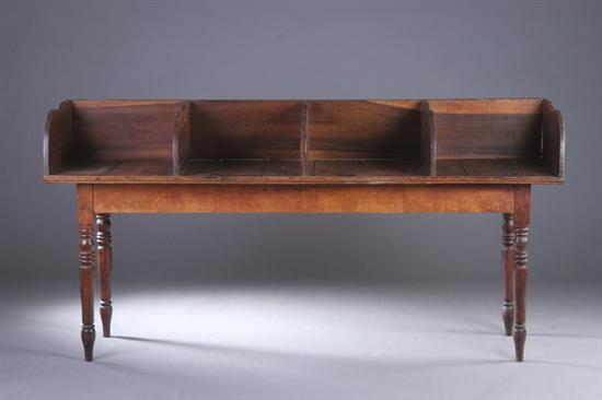 Appraisal: AMERICAN MIXED WOOD LIBRARY TABLE th century with later divided