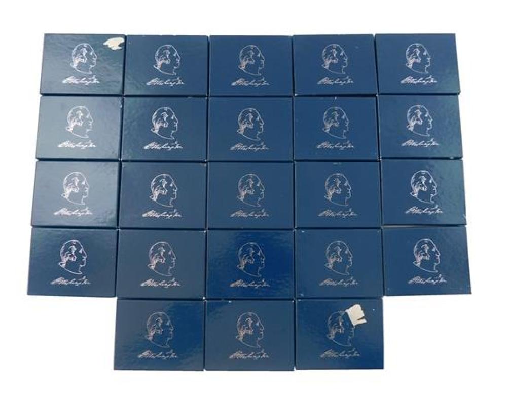 Appraisal: Twenty-three George Washington Commemorative uncirculated silver half dollars in boxes