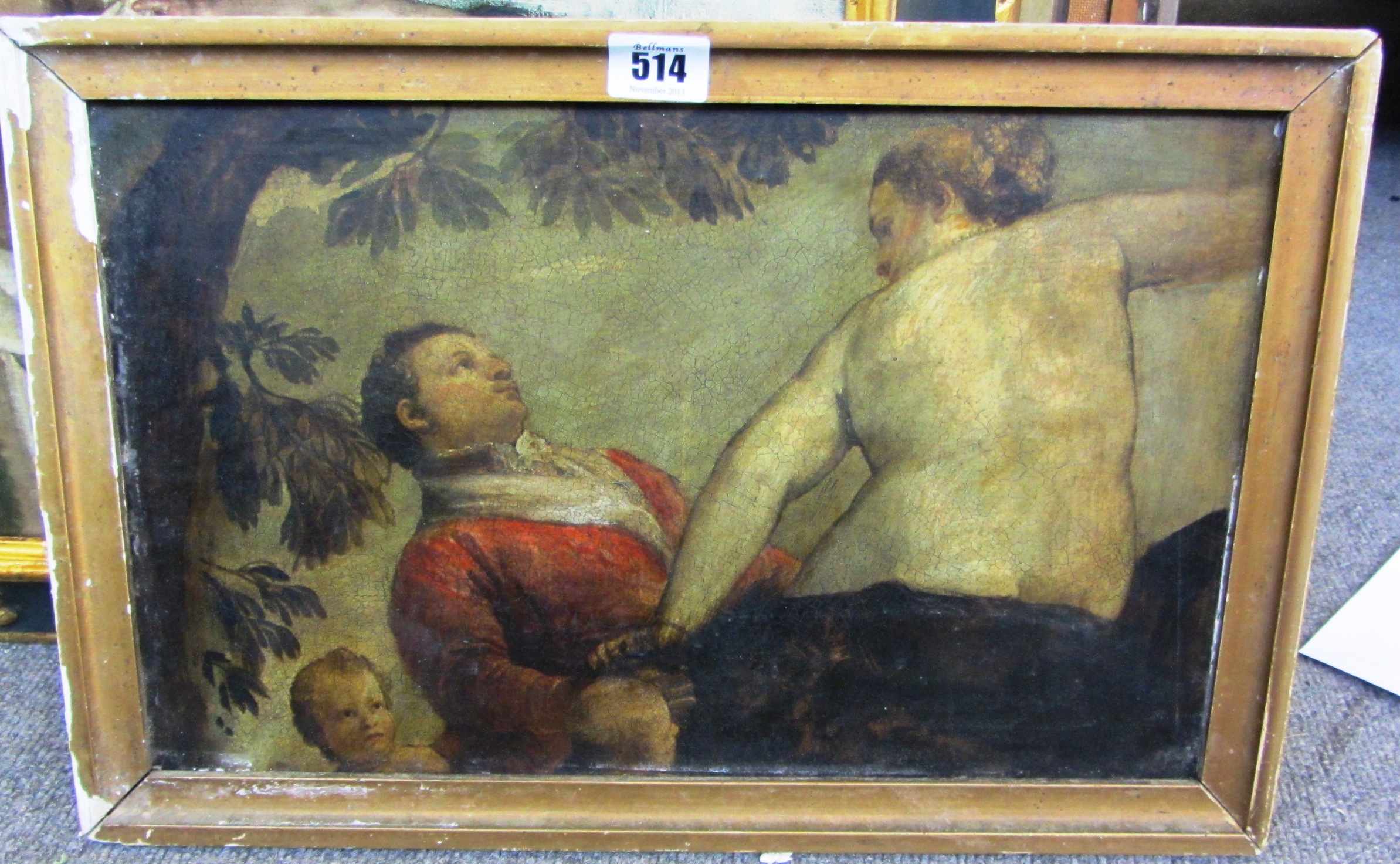 Appraisal: After Veronese Allegory of love unfaithfulness oil on canvas cm