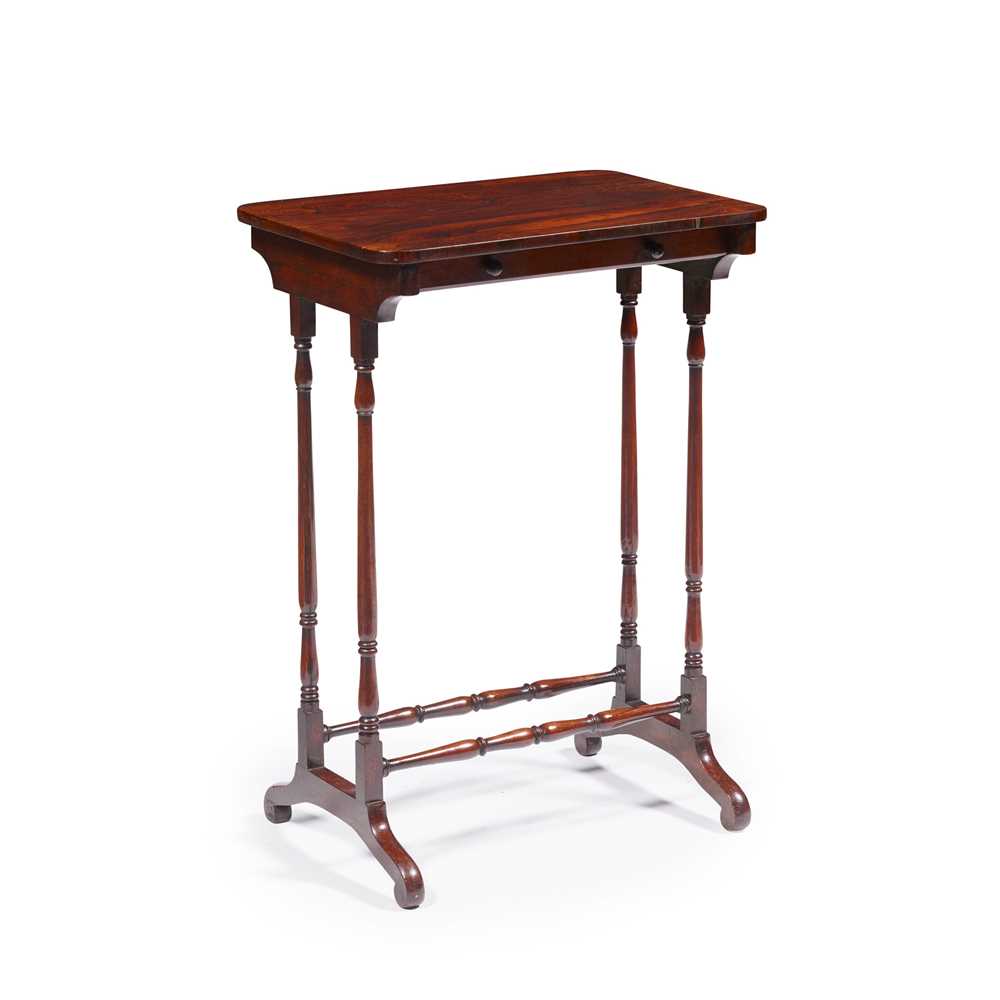 Appraisal: Y REGENCY ROSEWOOD LAMP TABLE EARLY TH CENTURY the rounded