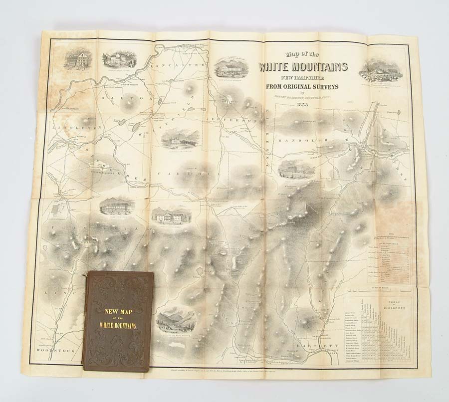 Appraisal: POCKET MAP OF THE WHITE MOUNTAINS NEW HAMPSHIRE Black and