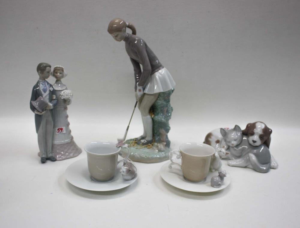 Appraisal: SIX LLADRO PORCELAIN FIGURINES Golfer and Golf Player both by