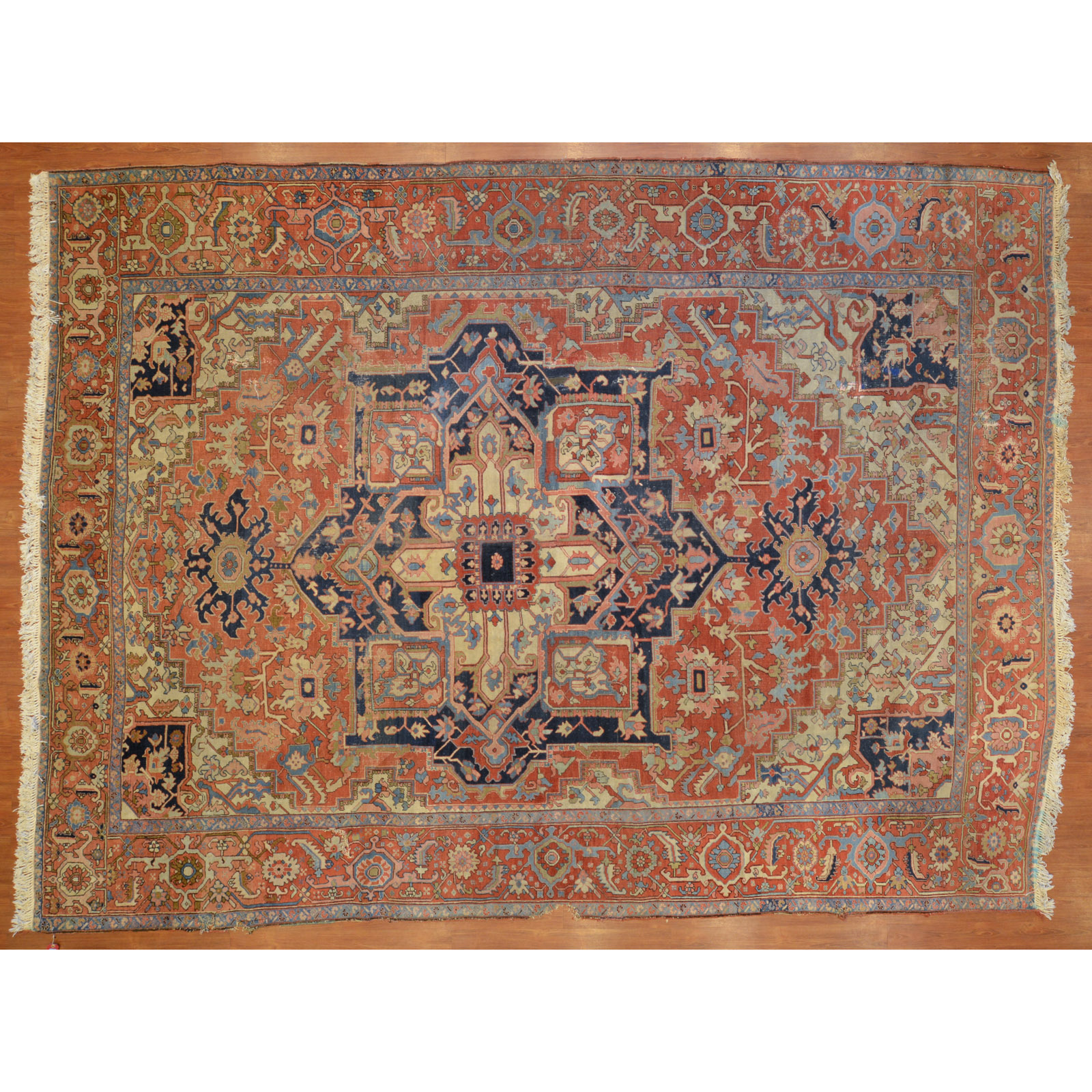 Appraisal: ANTIQUE SERAPI CARPET PERSIA X First quarter- th century hand-knotted