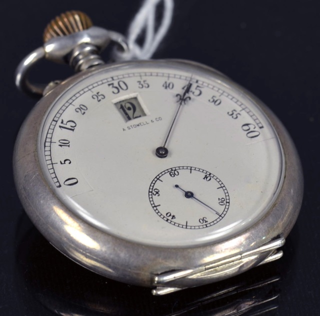 Appraisal: Coin Silver Swiss Made Pocket WatchDial marked A Stowell Co