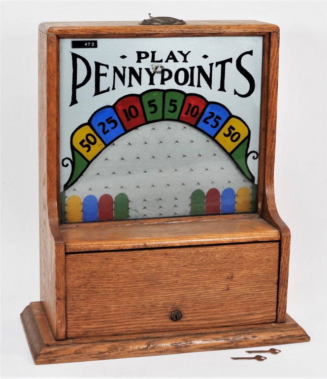 Appraisal: OAK PLAY PENNY POINTS COIN-DROP TRADE STIMULATOR United States Early