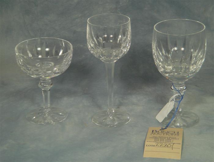 Appraisal: pcs crystal stemware c o wines ea champagne water glasses