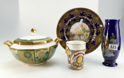 Appraisal: A collection of Caverswall gilt decorated items to include large