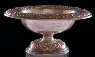 Appraisal: S Kirk Son Sterling Pedestal Bowl With repousse floral motif