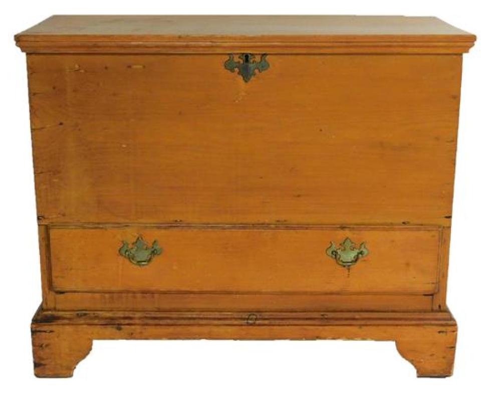 Appraisal: American blanket chest th C pine single drawer straight bracket