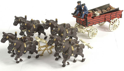 Appraisal: Cast iron Horsedrawn Brewers Dray - of recent Limited Edition