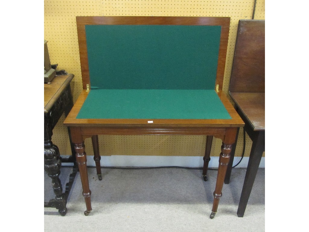 Appraisal: Edwardian mahogany fold over card table