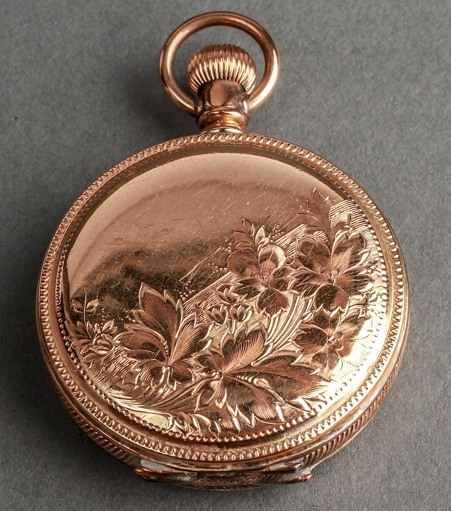 Appraisal: A W Waltham Gold-Plated Hunter Case Pocket Watch A W