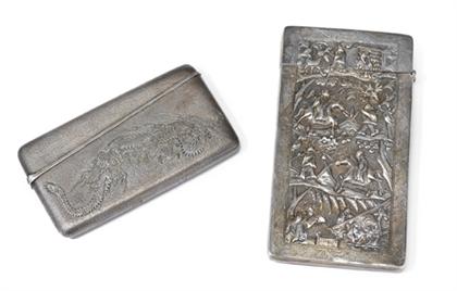 Appraisal: Chinese export silver card caseimpressed marks late th century