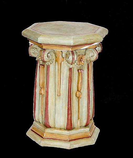 Appraisal: A Baroque style polychrome plaster pedestal late th century height