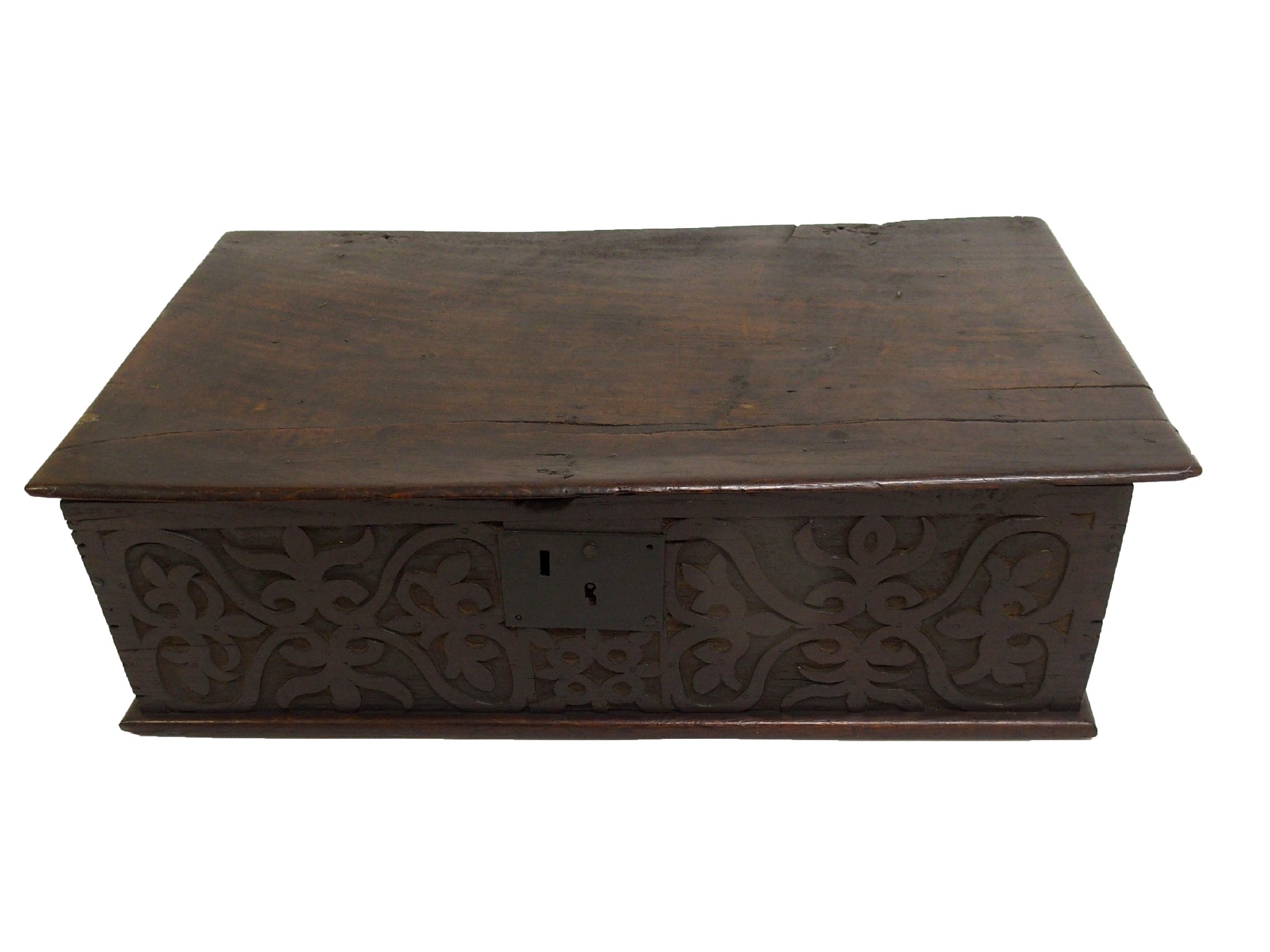 Appraisal: An early th Century bible box the hinged lid above