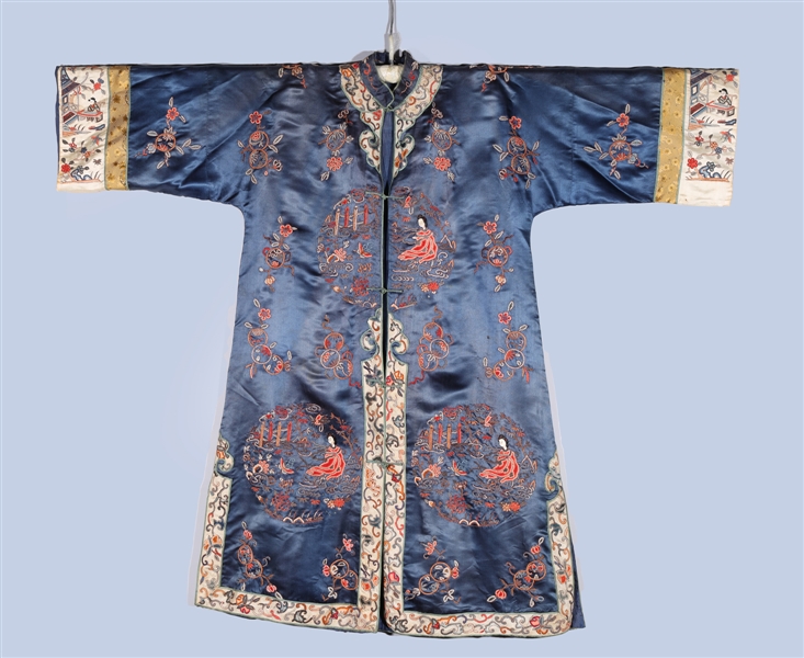 Appraisal: Chinese blind stick embroidered robe as-is condition L approx Provenance