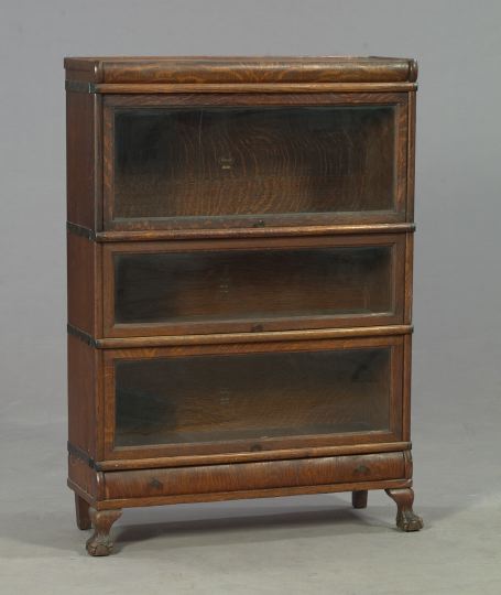 Appraisal: American Late Victorian Three-High Stacking Oak Bookcases by Macey ca