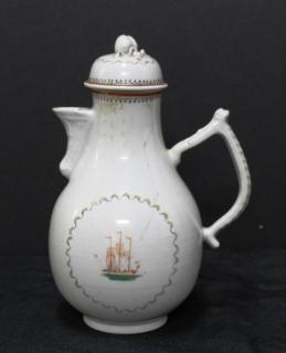 Appraisal: th Century Chinese Export Porcelain Coffee Pot Circa of hard-paste