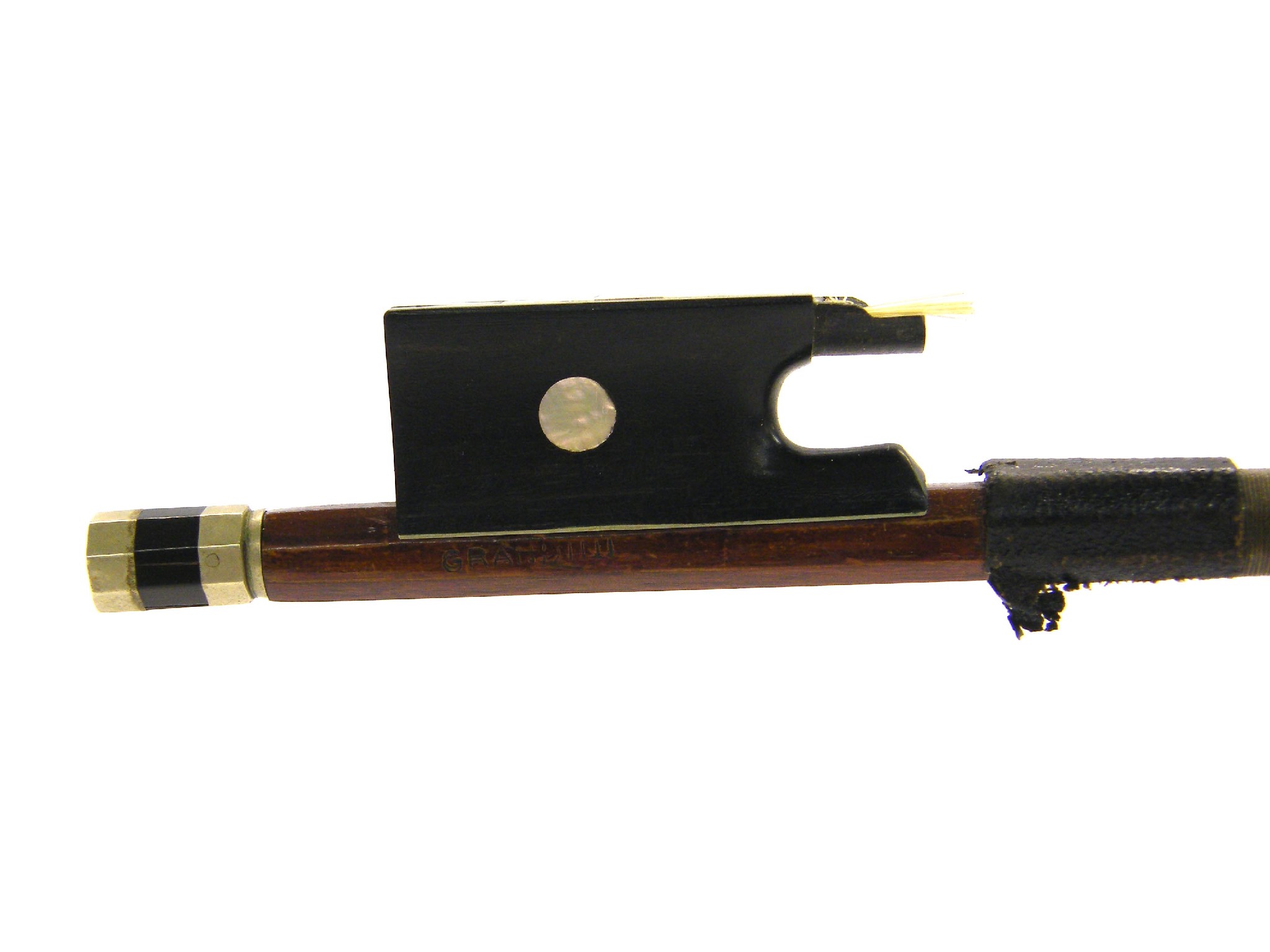 Appraisal: French nickel mounted violin bow stamped Grandini by J T