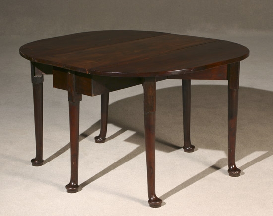 Appraisal: George III Mahogany Six-Leg Drop-Leaf Table Circa Some legs restored