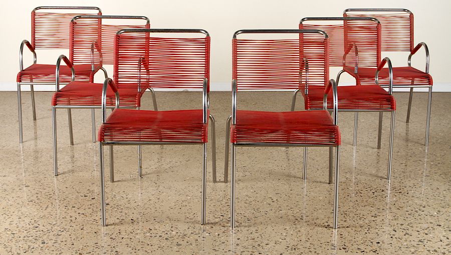 Appraisal: SET MID CENTURY MODERN ITALIAN ARM CHAIRS C A set