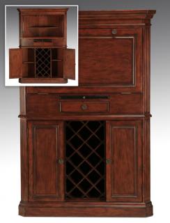 Appraisal: Carved corner cabinet with wine storage h Contemporary carved corner