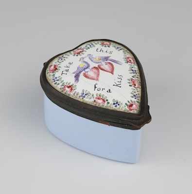 Appraisal: An Antique Battersea Heart Box Measuring apprx - W x