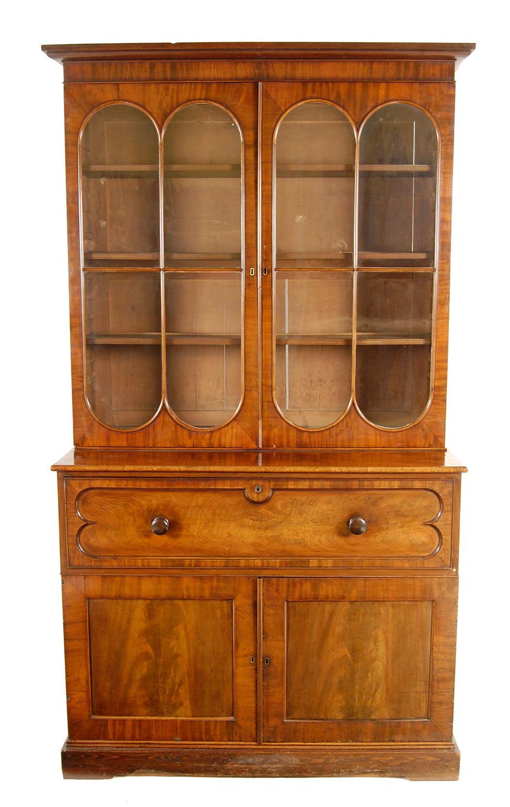 Appraisal: An early Victorian mahogany secretaire bookcase