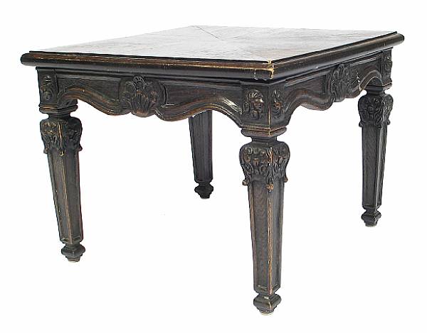 Appraisal: A Regency style carved oak low occasional table height in