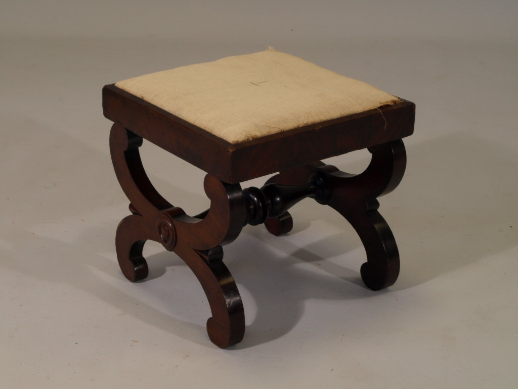 Appraisal: Curule Stool American First Half of th c mahogany veneers