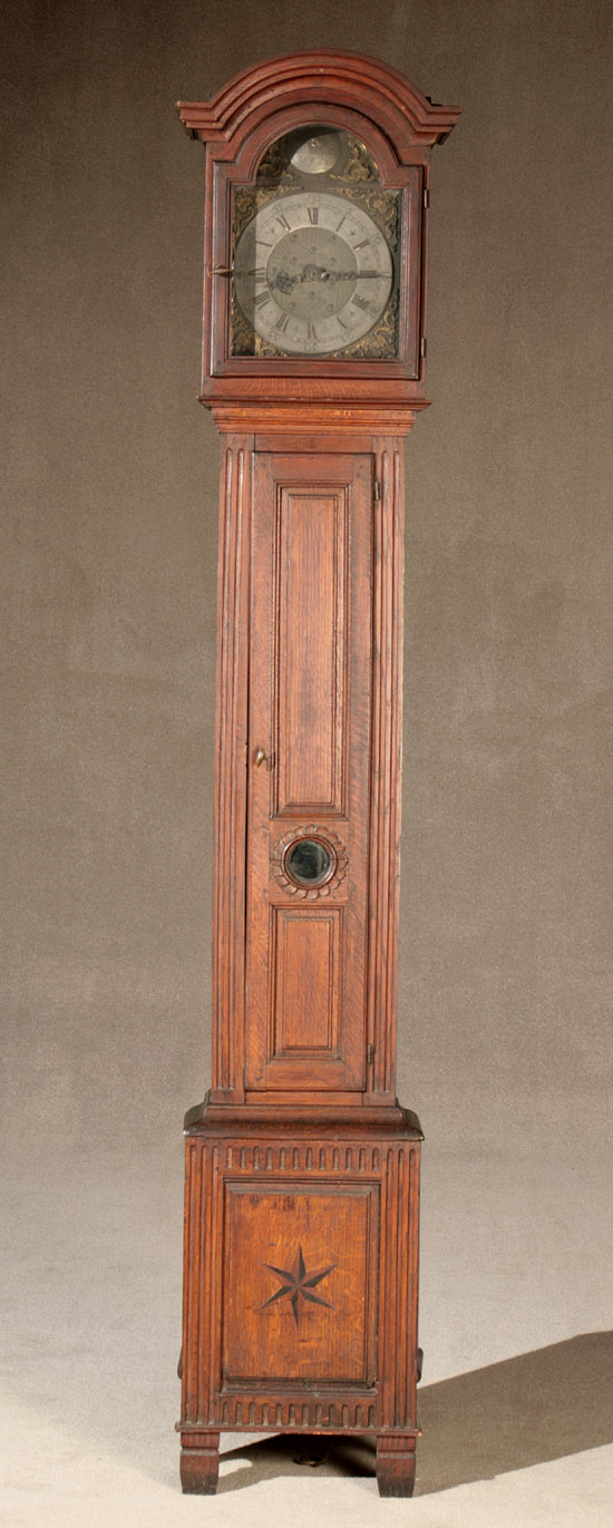 Appraisal: Louis XVI Light and Dark Wood Parquetry Oak Tall Case