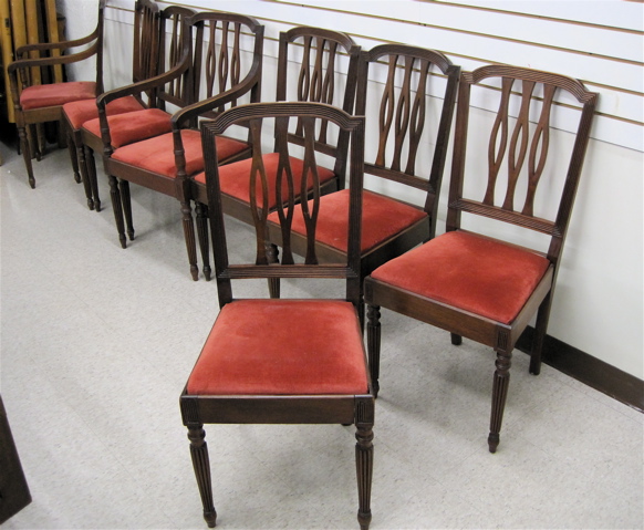 Appraisal: SET OF EIGHT FEDERAL STYLE MAHOGANY DINING CHAIRS American th