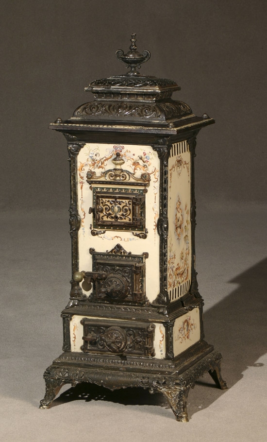 Appraisal: Austrian Neoclassical Style Enamel Decorated Sheet and Cast Iron Stove