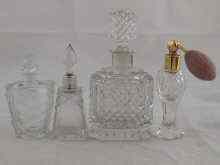 Appraisal: Three glass scent bottles one by Baccarat for Guerlain and