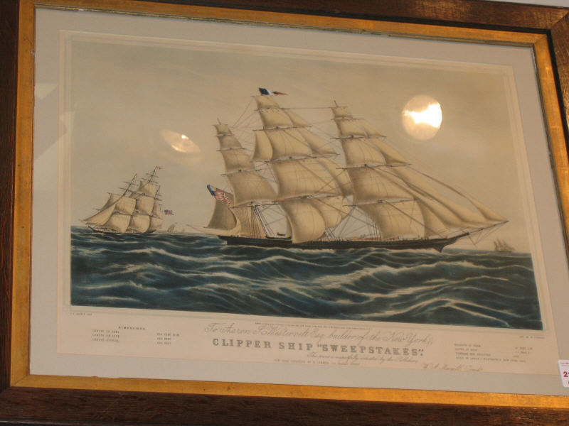 Appraisal: N CURRIER PUBLISHER CLIPPER SHIP DREADNOUGHT hand colored lithograph together