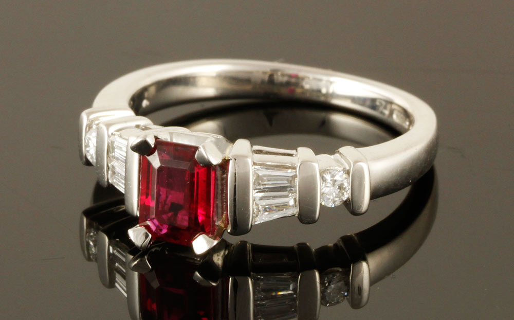 Appraisal: - Platinum Diamond and African Tourmaline Ring Platinum diamond and