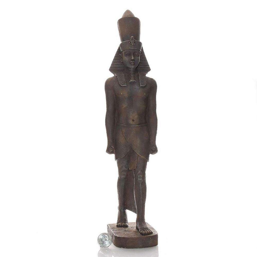 Appraisal: VINTAGE RESIN FIGURE EGYPTIAN PHARAOH Ancient Egypt sculptural figure of