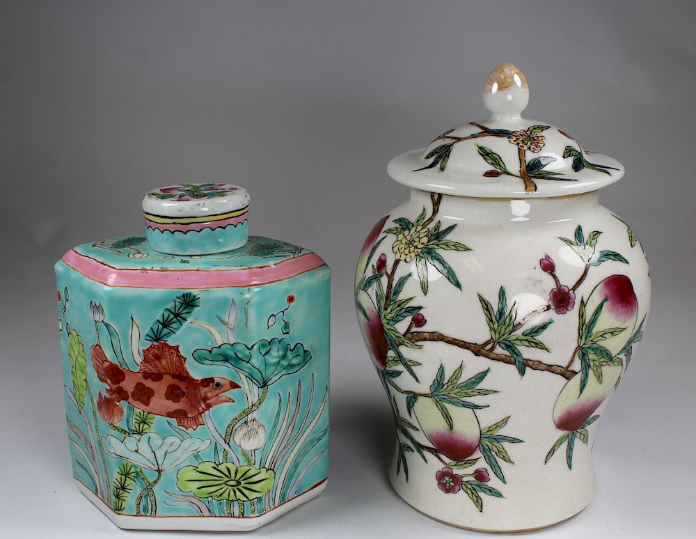 Appraisal: Vintage Chinese Jars Vintage Chinese Porcelain Jars