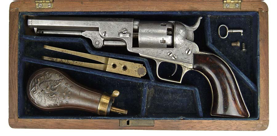 Appraisal: EXTREMELY RARE CASED ENGRAVED COLT BABY DRAGOON REVOLVER Cal SN