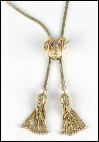 Appraisal: KARAT YELLOW GOLD TASSLE NECKLACE grams Condition No Specific Condition