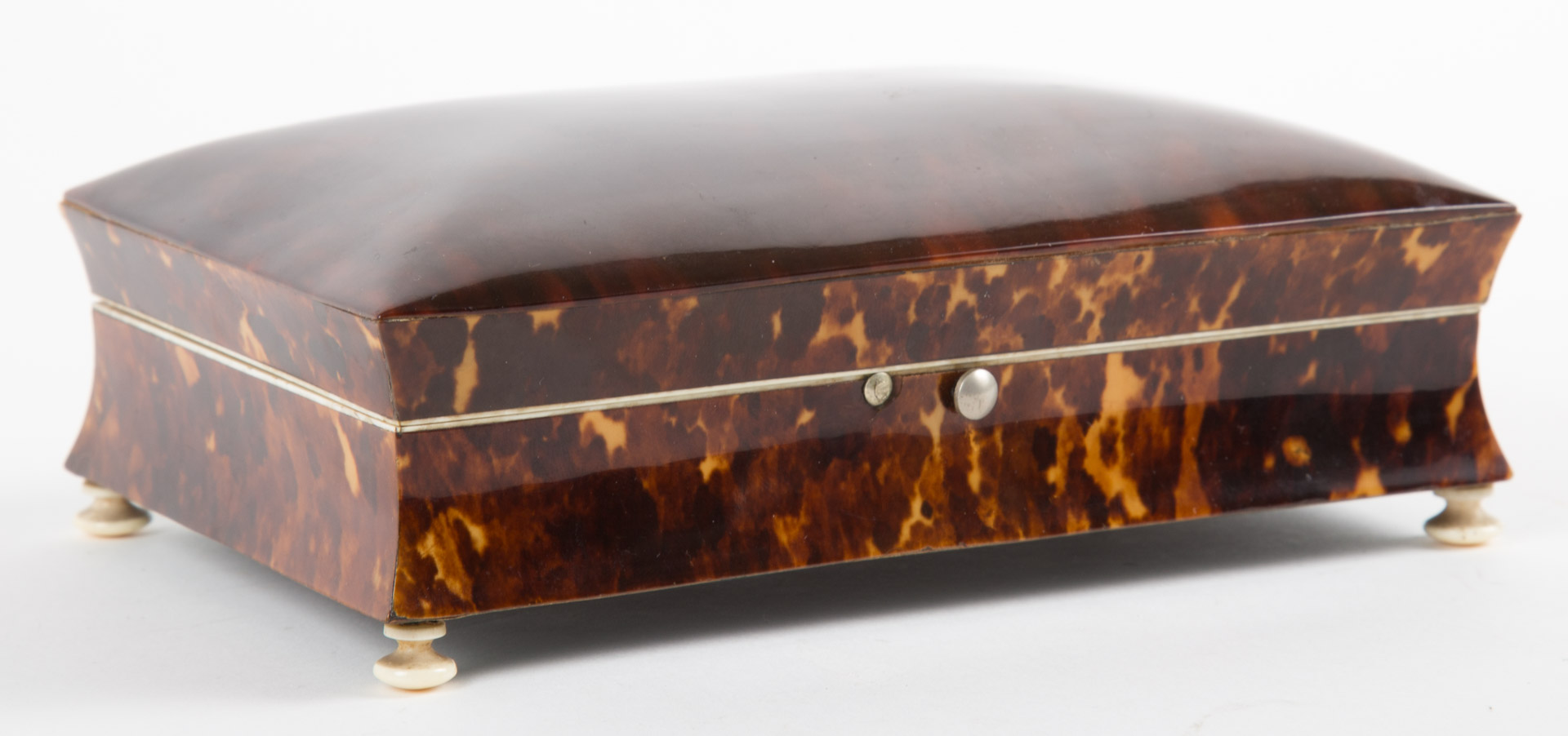 Appraisal: Victorian tortoiseshell jewelry box second half- th century velvet lined