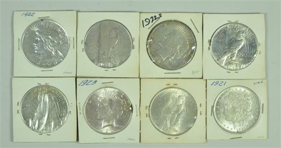 Appraisal: Seven Peace Dollars coins -S coins -D and Plus a