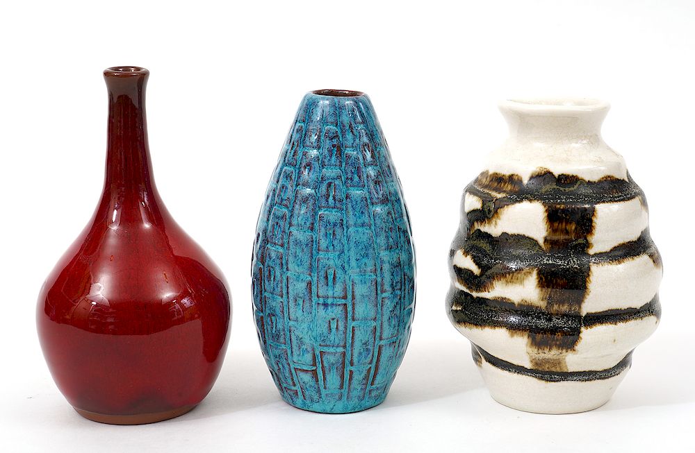 Appraisal: Unusual Grouping Ernst Alma Lorenzen Vases Ernst Alma Lorenzen ceramic